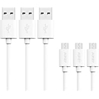 AUKEY Cable USB a Micro USB [ 3 Pack : 1.2mx3 ] Cable Micro USB para Android Smartphones Sony- Samsung- HTC- etc (Blanco…